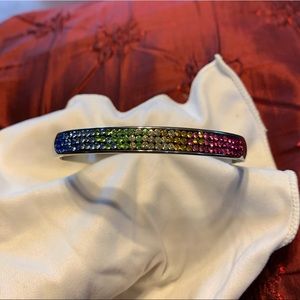 JCM Crystal Stainless Steel Hinged Bracelet